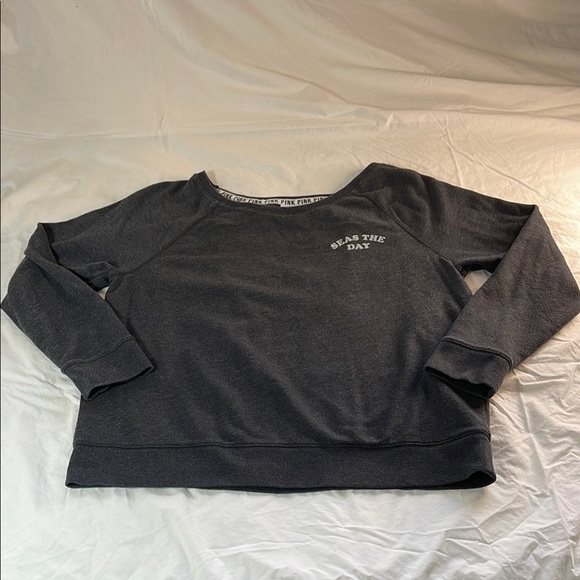 Victoria's Secret “Pink” Gray Sweatshirt with Open Back - Picture 1 of 8